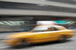 Crazy taxi ride through the streets of New York City, Manhattan