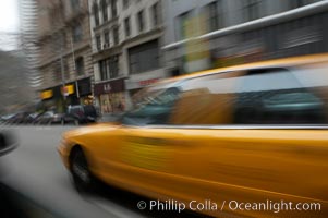 Crazy taxi ride through the streets of New York City, Manhattan