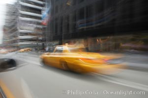 Crazy taxi ride through the streets of New York City, Manhattan