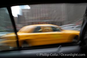 Crazy taxi ride through the streets of New York City, Manhattan