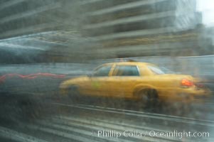 Crazy taxi ride through the streets of New York City, Manhattan