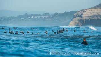 Crowded lineup, North County, San Diego, California