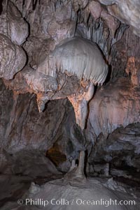 Calcite stalactites and stalagmites. Crystal Cave, Sequoia Kings Canyon National Park, California, USA, natural history stock photograph, photo id 09923