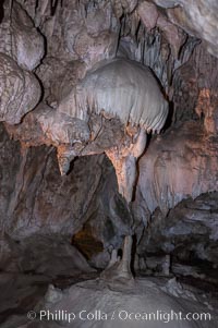 Calcite stalactites and stalagmites, Crystal Cave, Sequoia Kings Canyon National Park, California