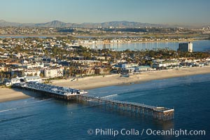 Aerial photo of Crystal Pier, Pacific Beach.