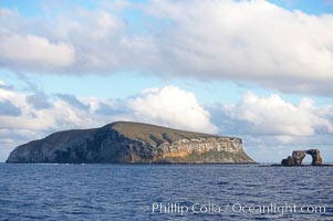 Darwin Island, with the Arch on the right.  Darwin Island is the northernmost of the Galapagos Islands and is home to enormous numbers of seabirds