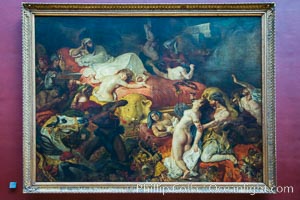 Death of Sardanapalus, La Mort de Sardanapale, oil painting on canvas, 1827 by Eugene Delacroix. Musee du Louvre, Paris, France