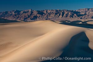 Sand Dunes, California.  Near Stovepipe Wells lies a region of sand dunes, some of them hundreds of feet tall, Death Valley National Park