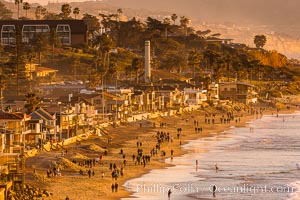 Del Mar Beach at Sunset, northern San Diego County