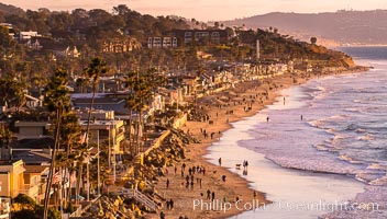 Del Mar Beach at Sunset, northern San Diego County