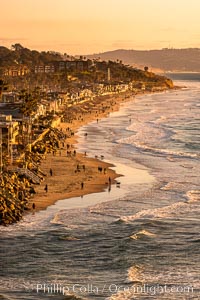 Del Mar Beach at Sunset, northern San Diego County