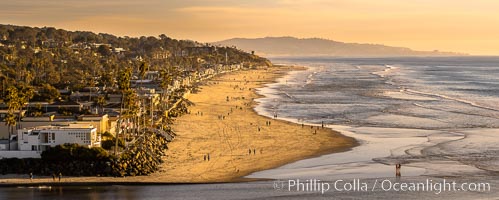 Del Mar Beach at Sunset, northern San Diego County