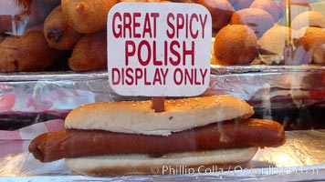 Hot dog, great spicy polish, Del Mar Fair