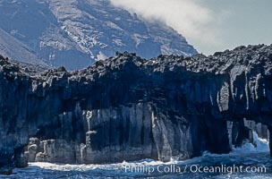 Arcos del Diablo (Devils Arches), a series of enormous volcanic arches that were originally lava tubes.  Some of the arches are exposed above water (seen here) while at least one that we discovered is entirely submarine (El Secreto del Vicki).  Weather side of Guadalupe Island (Isla Guadalupe)