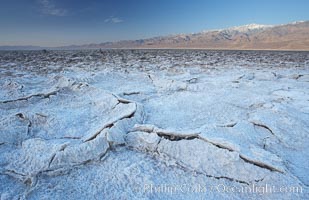 Devils Golf Course. Evaporated salt has formed into gnarled, complex crystalline shapes on the salt pan of Death Valley National Park, one of the largest salt pans in the world.  The shapes are constantly evolving as occasional floods submerge the salt concretions before receding and depositing more salt