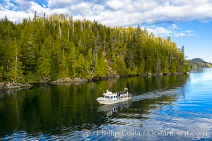 Dive Boat Hurst Island, Browning Pass, Canada, aerial photo