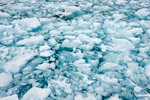 Drygalski Fjord, packed with brash ice which has broken away from the glacier at the end of the narrow fjord