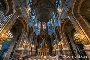 Eglise Saint-Merri. The Church of Saint-Merri is a small church in Paris, located on the busy street Rue Saint Martin, on the Right Bank