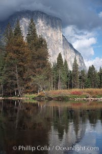 El Capitan and Merced River, Yosemite Valley. Yosemite National Park, California, USA, natural history stock photograph, photo id 05417