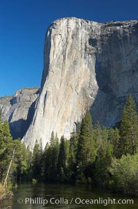 El Capitan rises above the Merced River, Yosemite Valley, Yosemite National Park, California