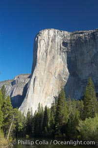 El Capitan rises above the Merced River, Yosemite Valley, Yosemite National Park, California