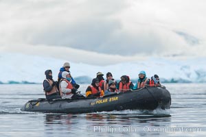 Enjoying a zodiac ride in Neko Harbor, Antarctica