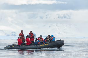 Enjoying a zodiac ride in Neko Harbor, Antarctica