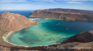 Ensenada de la Partida, Isla Partida and Isla Espiritu Santo, Sea of Cortez, aerial photo