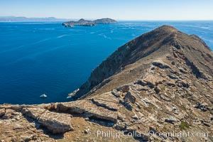 Aerial Photo of North Coronado Island, North Coronado Island, Mexico, looking south with Middle Island in the distance, Baja California, Mexico, Coronado Islands (Islas Coronado)