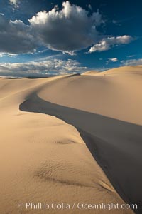 Eureka Dunes.  The Eureka Valley Sand Dunes are California's tallest sand dunes, and one of the tallest in the United States.  Rising 680' above the floor of the Eureka Valley, the Eureka sand dunes are home to several endangered species, as well as "singing sand" that makes strange sounds when it shifts.  Located in the remote northern portion of Death Valley National Park, the Eureka Dunes see very few visitors