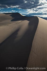 Eureka Dunes.  The Eureka Valley Sand Dunes are California's tallest sand dunes, and one of the tallest in the United States.  Rising 680' above the floor of the Eureka Valley, the Eureka sand dunes are home to several endangered species, as well as "singing sand" that makes strange sounds when it shifts.  Located in the remote northern portion of Death Valley National Park, the Eureka Dunes see very few visitors