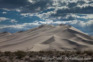 Eureka Valley Sand Dunes.  The Eureka Dunes are California's tallest sand dunes, and one of the tallest in the United States.  Rising 680' above the floor of the Eureka Valley, the Eureka sand dunes are home to several endangered species, as well as "singing sand" that makes strange sounds when it shifts, Death Valley National Park