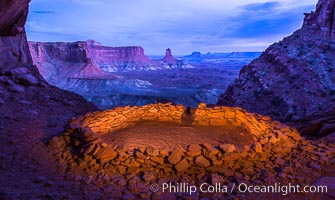 False Kiva at Sunset, Canyonlands National Park, Utah