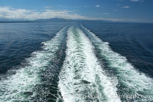 Ferry wake, enroute from Horseshoe Bay to Nanaimo, Vancouver Island, crossing the Strait of Georgia