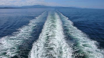 Ferry wake, enroute from Horseshoe Bay to Nanaimo, Vancouver Island, crossing the Strait of Georgia