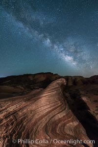 Milky Way galaxy rises above the Fire Wave, Valley of Fire State Park