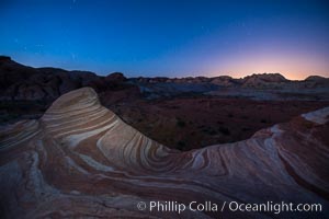 The Fire Wave at night, lit by the light of the moon, Valley of Fire State Park