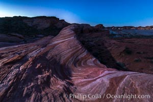 The Fire Wave at night, lit by the light of the moon, Valley of Fire State Park