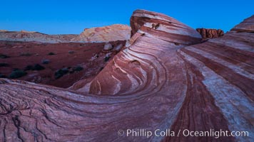 The Fire Wave at night, lit by the light of the moon, Valley of Fire State Park