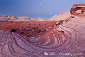 The Fire Wave, a beautiful sandstone formation exhibiting dramatic striations, striped layers in the geologic historical record, Valley of Fire State Park