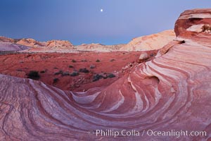 The Fire Wave, a beautiful sandstone formation exhibiting dramatic striations, striped layers in the geologic historical record, Valley of Fire State Park