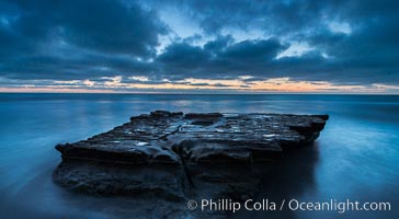 Flat Rock, Sunset. Torrey Pines State Reserve, San Diego, California, USA, natural history stock photograph, photo id 30320
