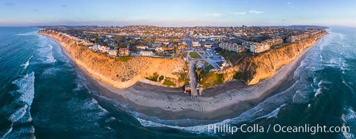 Fletcher Cove and Solana Beach Aerial Photo, aerial panorama of Pillbox and Solana Beach coastline