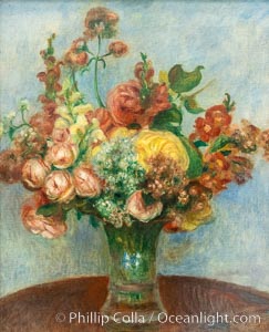 Fleurs dans un vase, Pierre-Auguste Renoire, Musee de l"Orangerie, Musee de lOrangerie, Paris, France