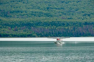 Floatplane landing on Brooks Lake, Katmai National Park, Alaska