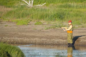 Fly fishing on Silver Salmon Creek, Lake Clark National Park, Alaska