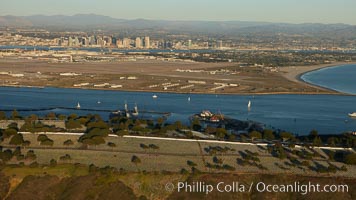 Fort Rosecrans National Cemetery, situated overlooking the Pacific Ocean on Point Loma, with San Diego Bay and Coronado Island in the distance