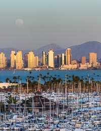 Full Moon over San Diego City Skyline, viewed from Point Loma