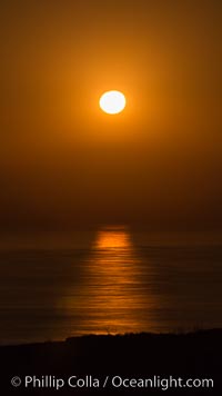 Full Moon setting over the Pacific Ocean., natural history stock photograph, photo id 28867