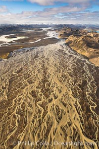  Aerial photos of Icelandic glaciers, Landmannalaugar highlands and braided rivers